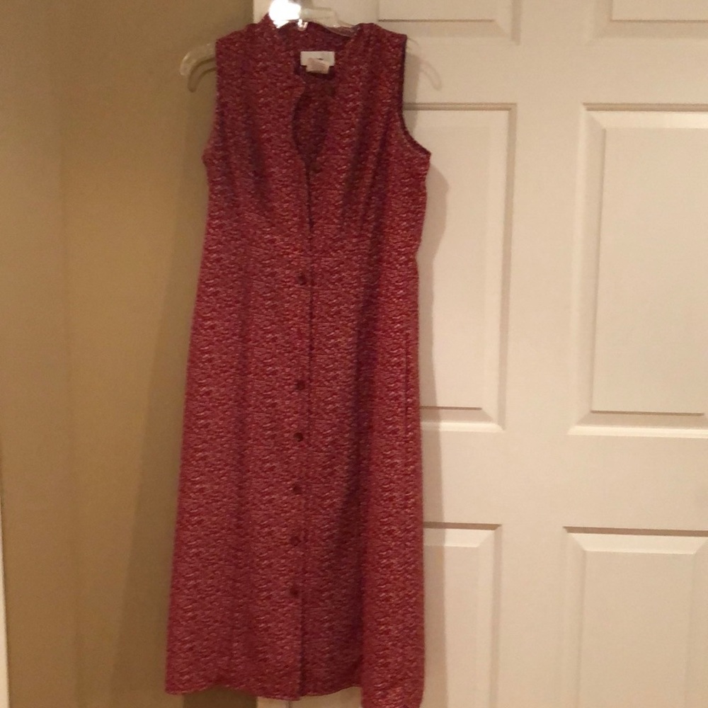 Red floral polyester dress